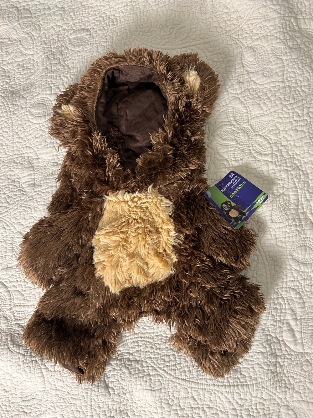 Bootique Brown and Cream Plush Pet Bear Costume Tag